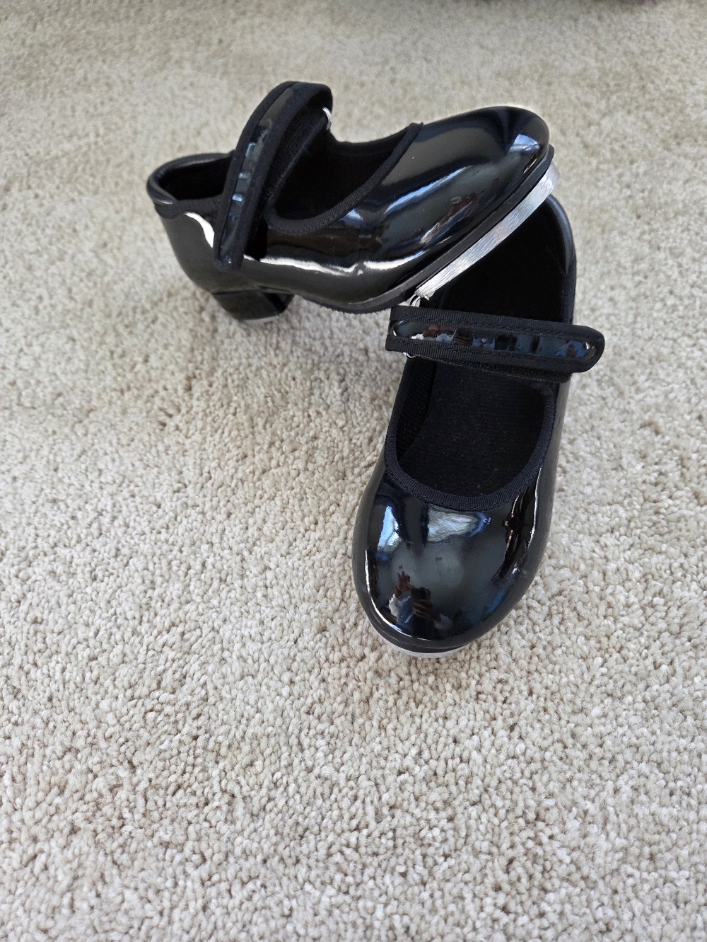 Girls' Black Tap Shoes Stelle Size 11T